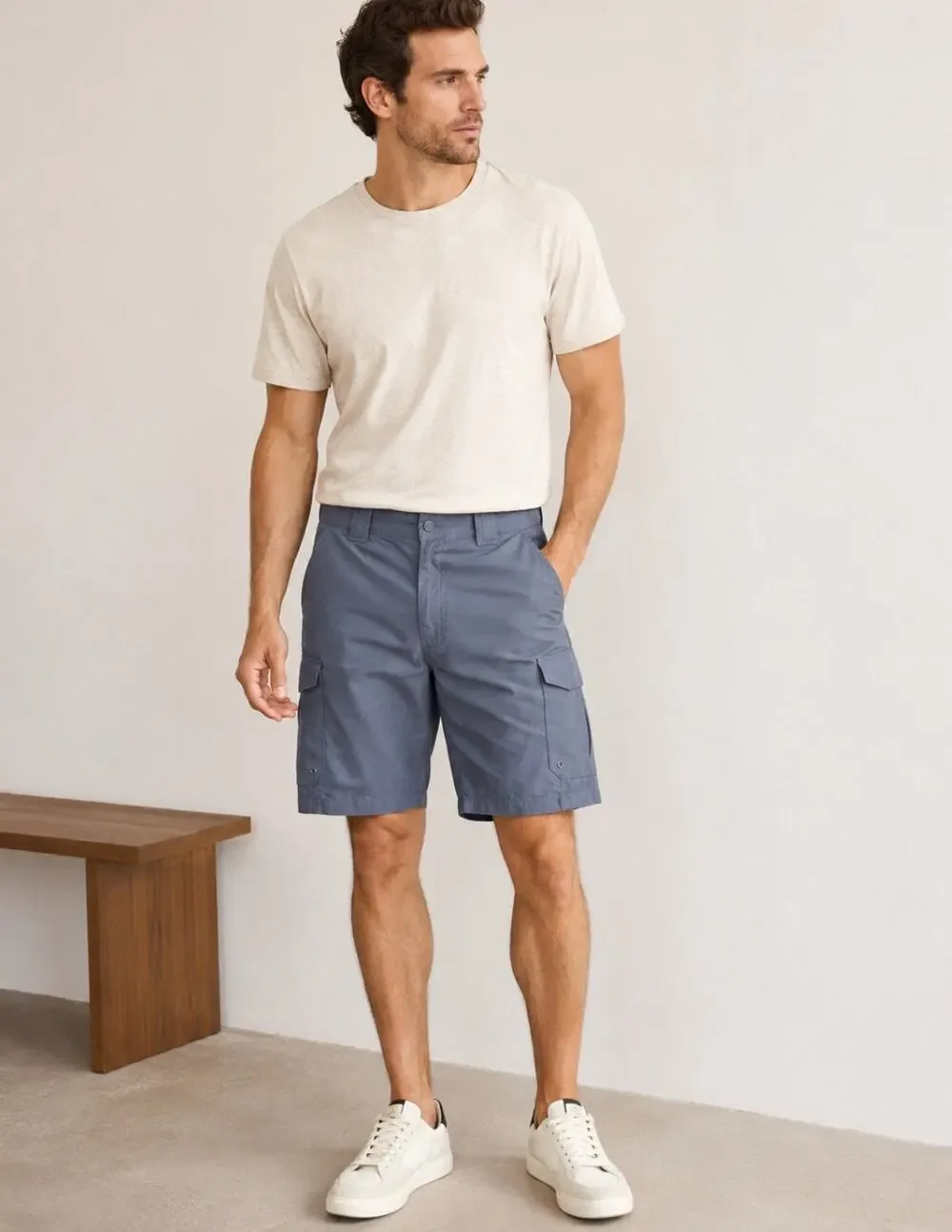 Coastal World Wide Sportsman Cargo Shorts Size 40 Slate Blue Polyester Outdoor